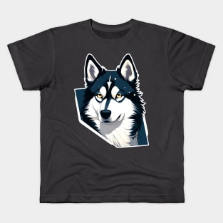 Siberian Husky design art 2 Kids T-Shirt